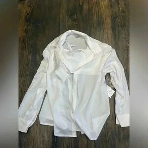 NWOT Long‎ Sleeve White Shirt with Bandeau
